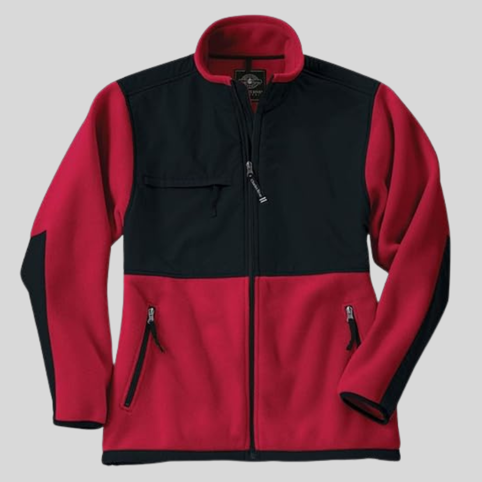 Charles River Apparel Men's Evolux Fleece Jacket, Red/Black